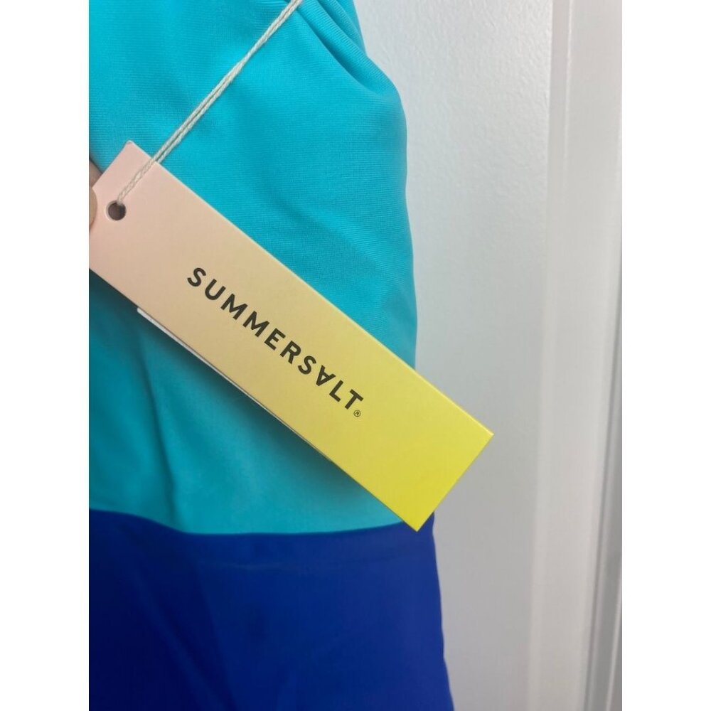 NWT Summersalt The Surf One Piece Color Block Two Toned Blue Swimsuit 16 - Picture 4 of 7